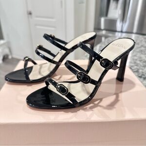 Alexandre Birman Black Patent Leather Strappy Heels size 37.5 (7)